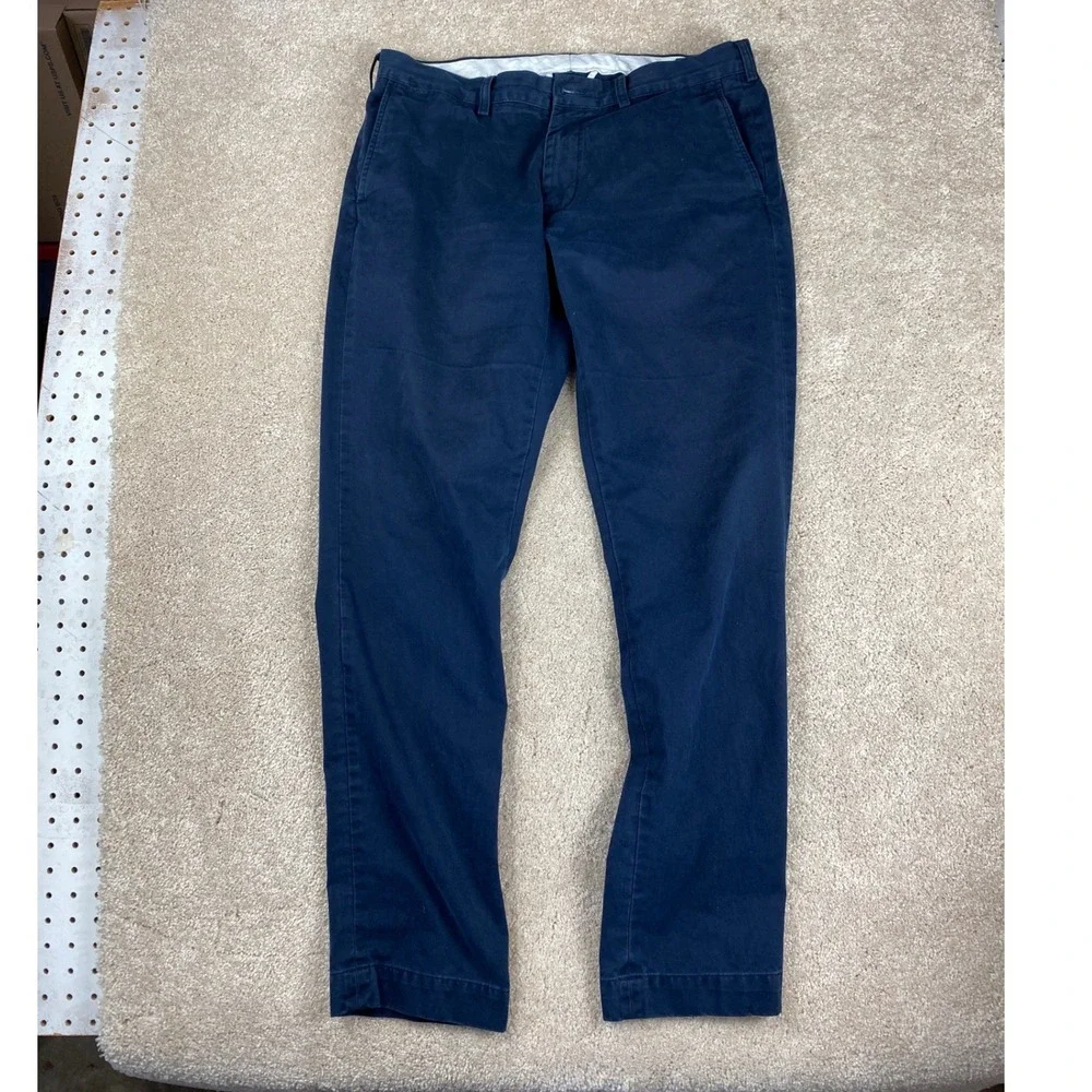 2 Pair Polo Ralph Lauren Slim Fit Chino Pants‎ Bundle Navy Royal Blue 36x34